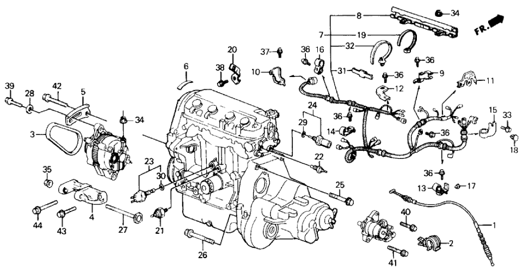 Honda 32127-PG7-000 Holder, Wire Harness