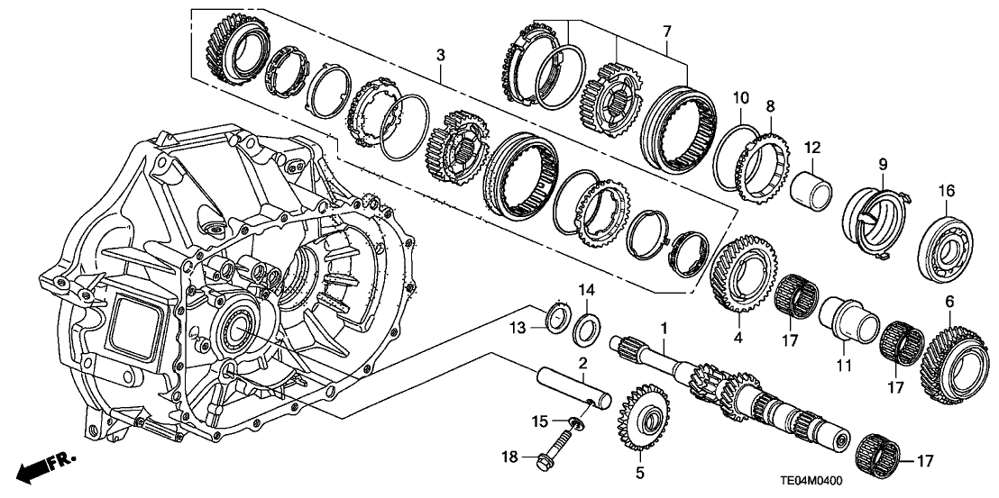 Honda 23210-R88-000 Mainshaft