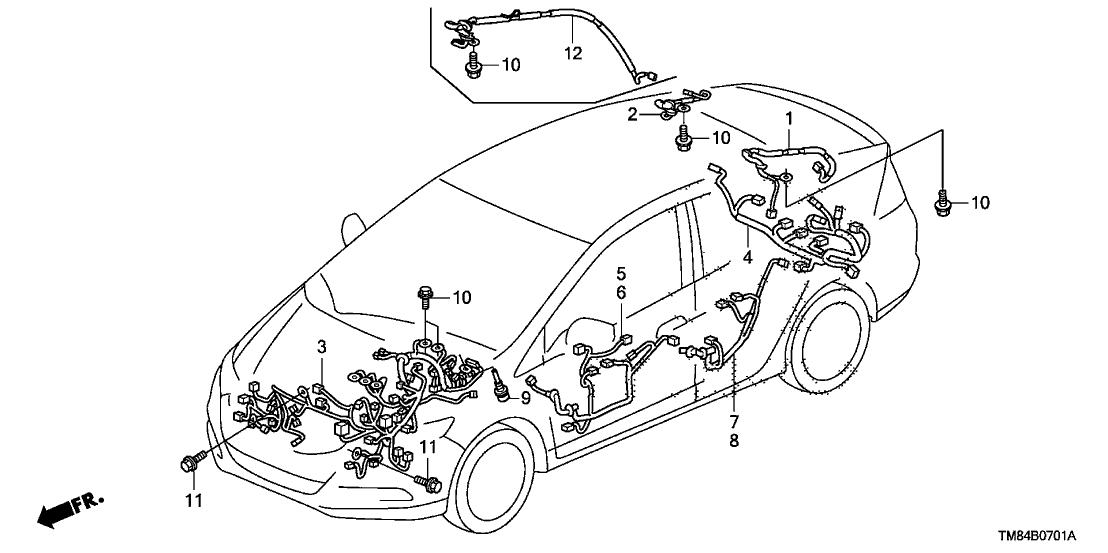 Honda 32119-TM8-A00 Wire, RR. Glass Ground