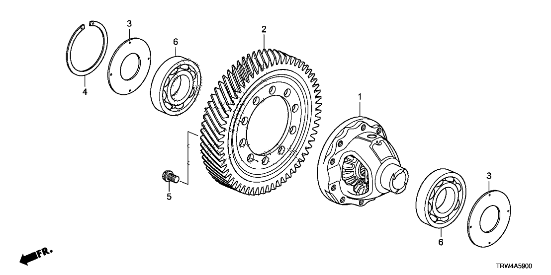 Honda 41100-5TB-003 Differential Complete