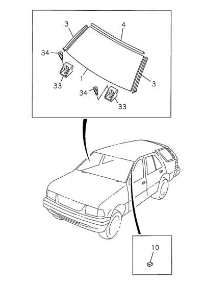 Honda 8-94434-772-1 Molding, Windshield (Upper)