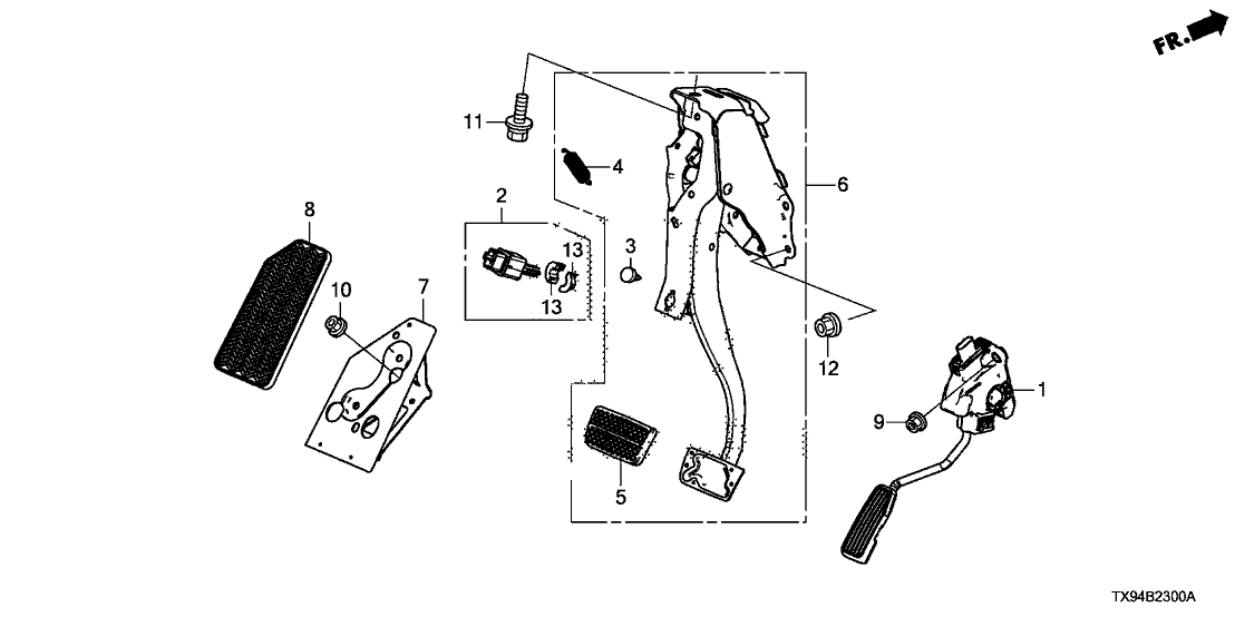 Honda 46505-TY0-951 Pad,Pedal Stpr