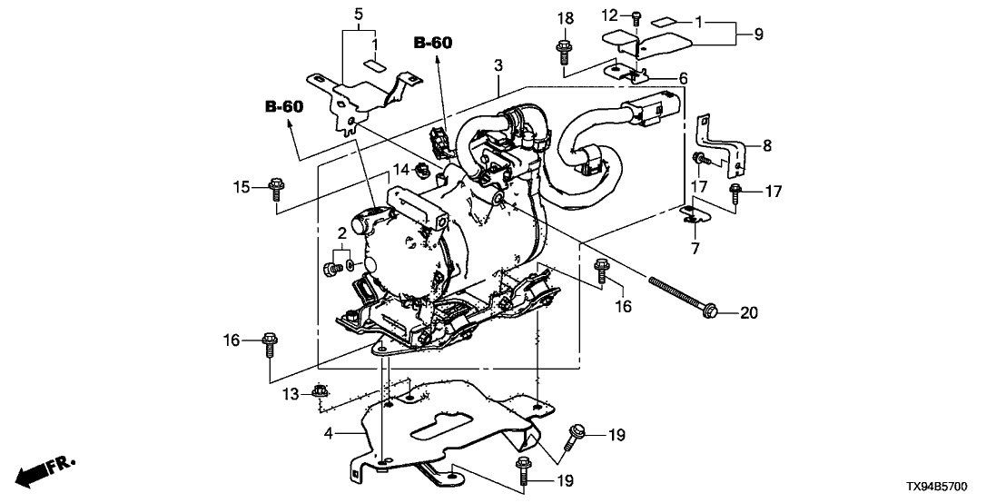 Honda 38812-TX9-A01 Bracket, Compressor (B)