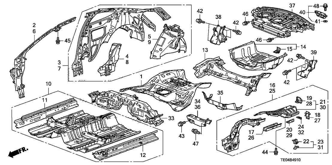 Honda 65645-TA0-A00ZZ Patch A, R. RR. Frame