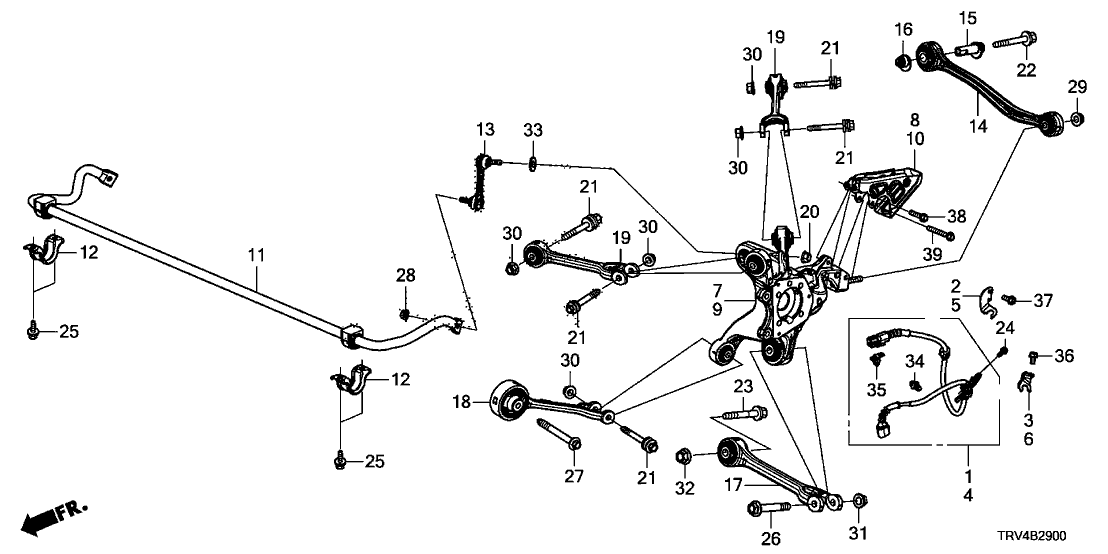 Honda 52300-TRV-A01 Stabilizer Complete, Rear