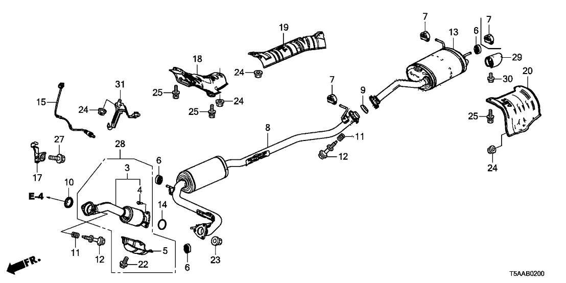 Honda 36533-5R0-000 Clamp A, Oxygen Sensor