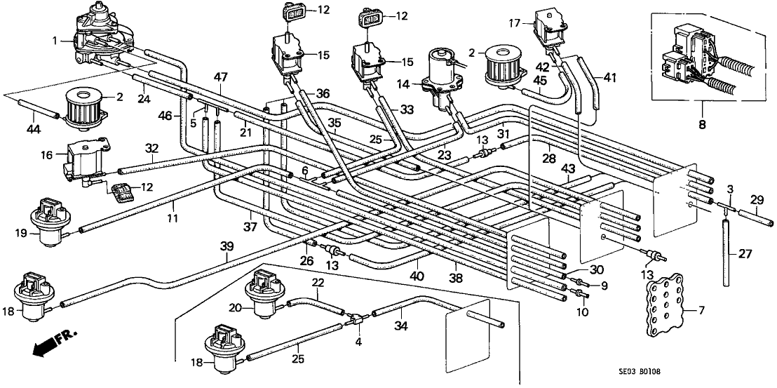 Honda 36076-PH8-003 Tube C, Solenoid Valve