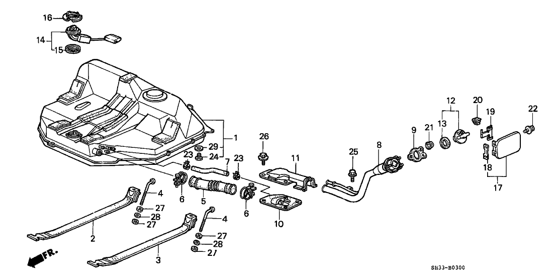 Honda 63910-SH3-000ZZ Lid, Fuel Filler (No Hole)