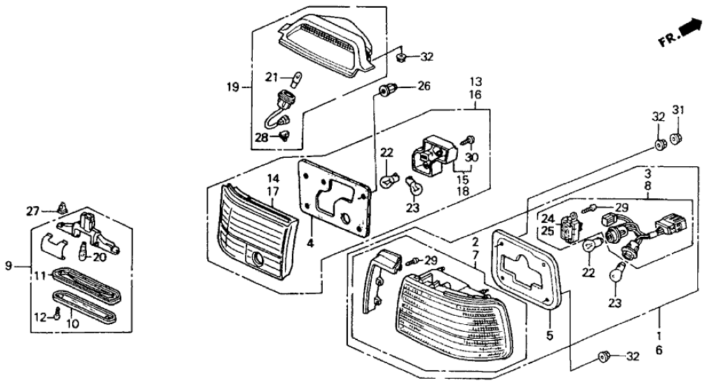 Honda 34155-SM2-A01 Light Assy., L. Lid