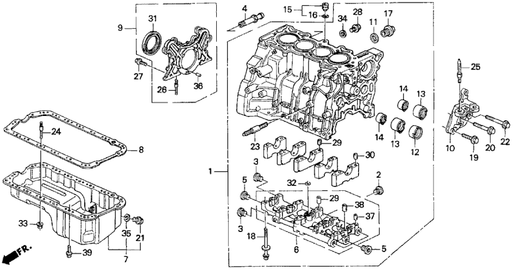 Honda 11000-P0A-010 Block Assy., Cylinder