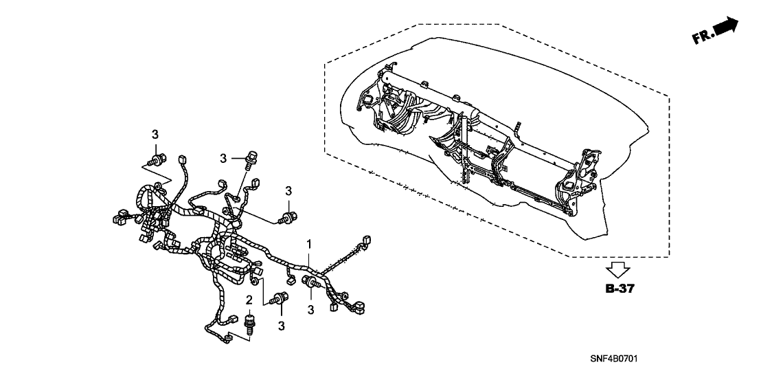 Honda 32117-SNF-A02 Wire Harness, Instrument