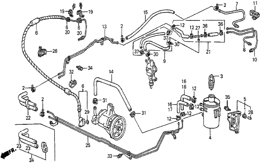 Honda 53748-SB0-951 Tube F, Power Steering Oil