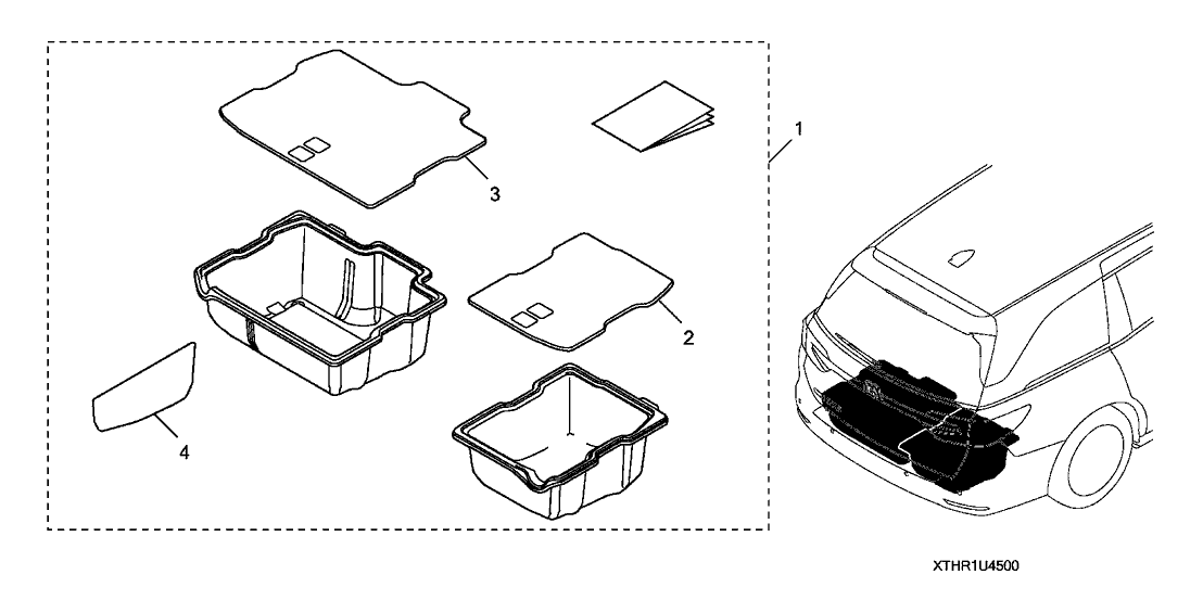 Honda 08U45-THR-10003 Lid Comp R Cargo Bin