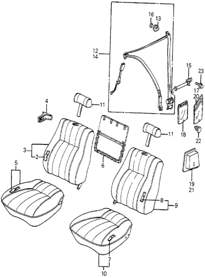 Honda 77202-SA6-871ZA Cover, R. FR. Back Trim *NH41L* (TENDER GRAY)