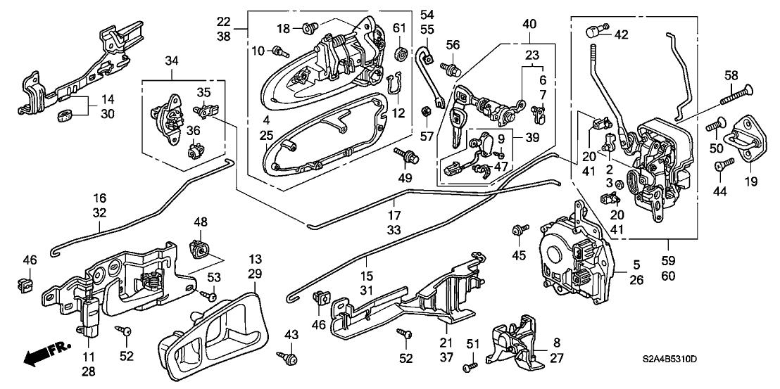 Honda 72129-S2A-A01 Protector, R. FR. Door Handle (Outer)