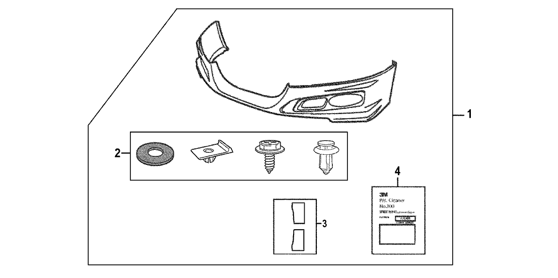 Honda 33960-XMA-000 Garnish Set, L. Foglight