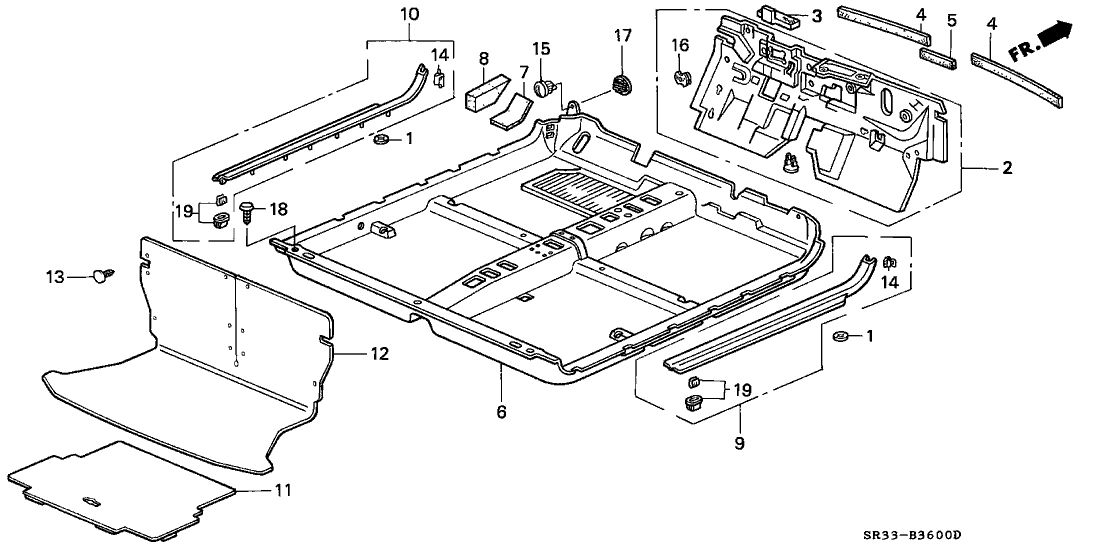 Honda 84251-SR3-000ZA Garnish, L. Side *NH178L* (EXCEL CHARCOAL)