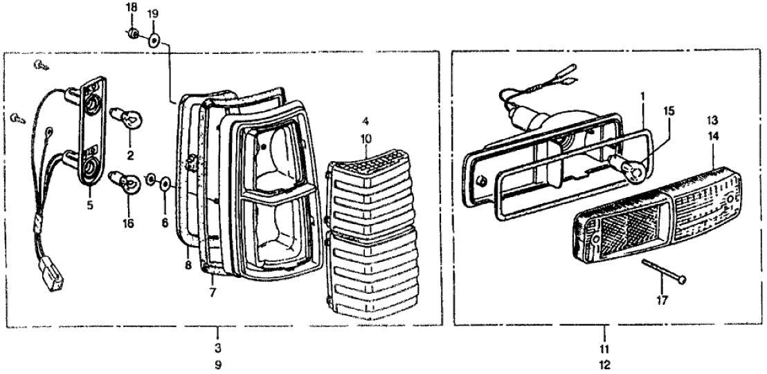 Honda 33551-663-661 Lens & Housing, L. Taillight