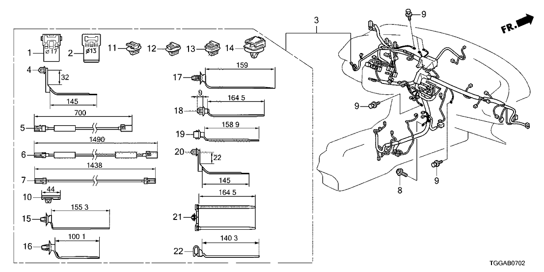 Honda 32117-TGG-L73 WIRE HARNESS, INSTRUMENT