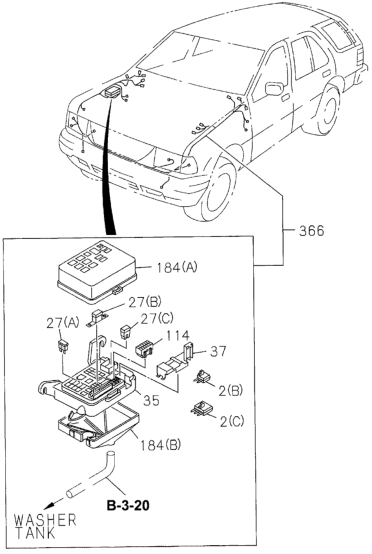 Honda 8-94422-640-1 Diode, Cable Harness (Orange)(Right)