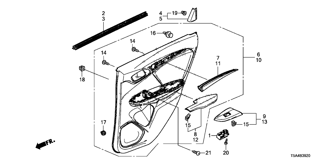 Honda 83700-TST-A01ZA Lining Assy., R. RR. Door (Typea)