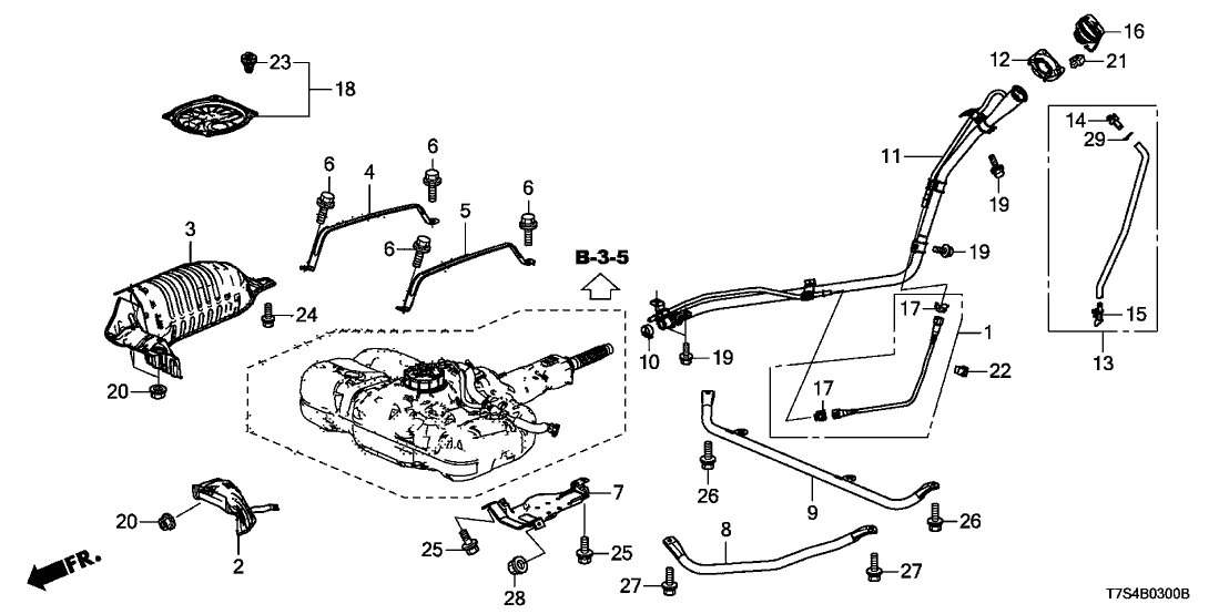 Honda 17664-T7A-003 Joint,Filler Pipe