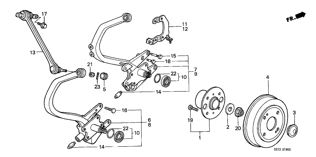 Honda 52111-SE0-020 Knuckle, Right Rear (Drum)