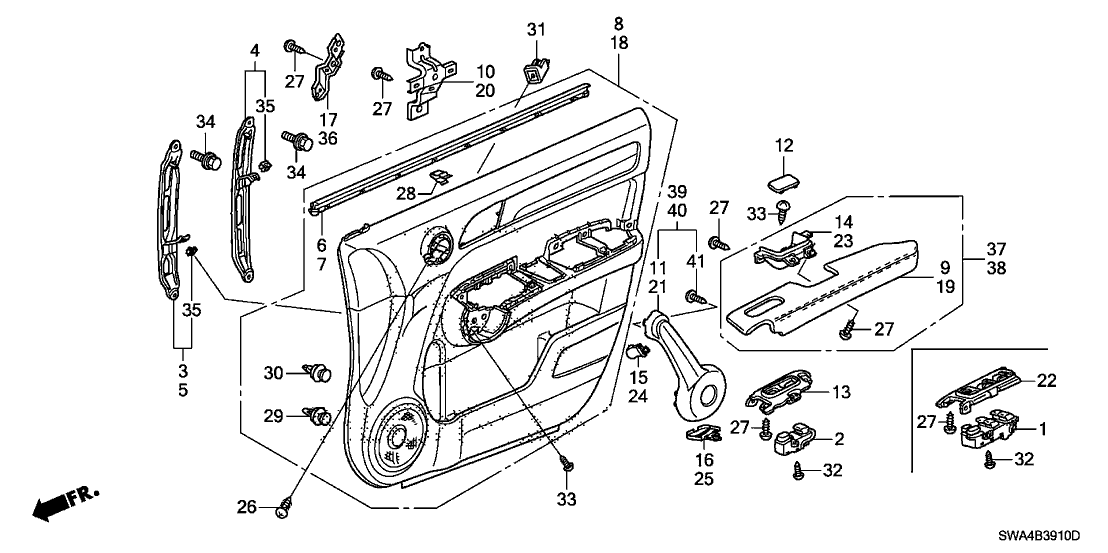 Honda 83501-SWA-A01ZB Lining, R. FR. Door (Lower) *NH642L* (INDIGO BLACK)