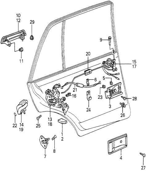 Honda 76420-672-003 Crank Assy., R. RR. Door Lock