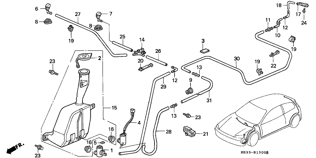 Honda 76850-SR0-004 Nozzle Assembly, Rear Windshield