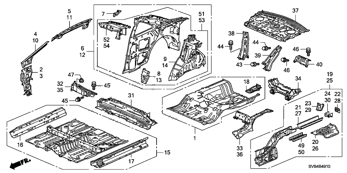 Honda 04655-SNE-A01ZZ Panel Set, RR. Floor