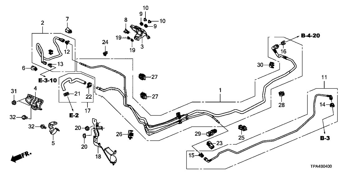 Honda 17726-TPG-A00 HOSE, FUEL PURGE