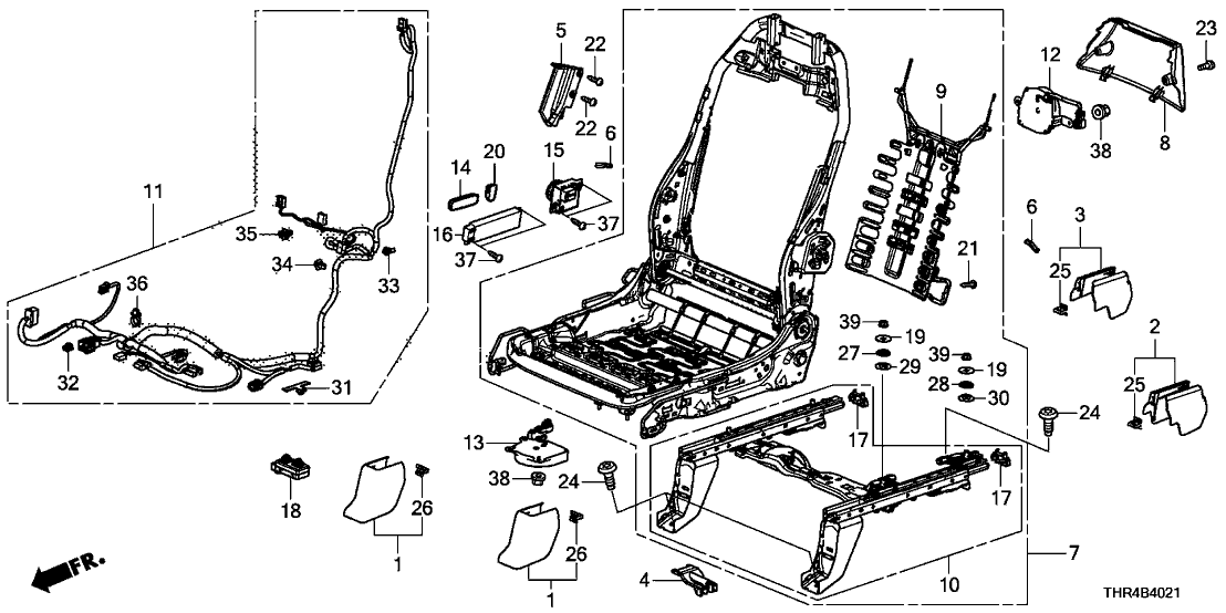 Honda 81107-THR-A01ZB Cover, R. FR. Seat Foot (Outer) *NH900L* (RR) (DEEP BLACK)