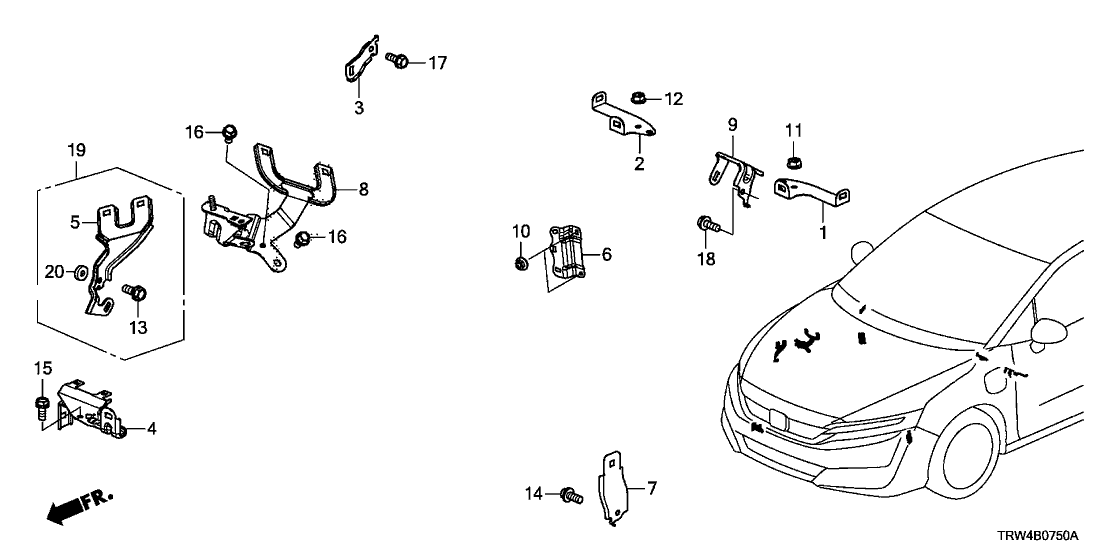 Honda 32203-TRW-A01 BRACKET A, SUB RELAY BLOCK