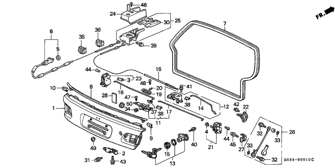 Honda 74911-SR3-000 Guide, Support Cable