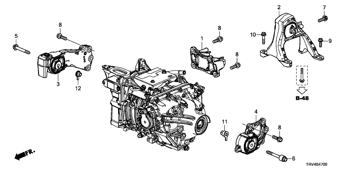 Honda 50820-TRV-A01 Mounting Rubber, Front Right Motor