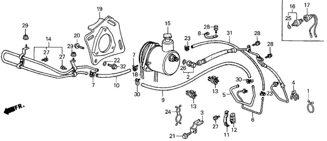 Honda 53737-SB3-770 Holder, Power Steering Pipe