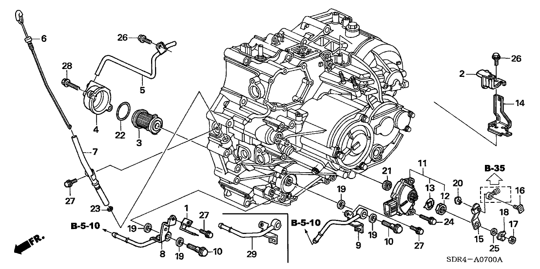 Honda 21516-RJB-000 Stay, Temperature Sensor Connector (ATf)