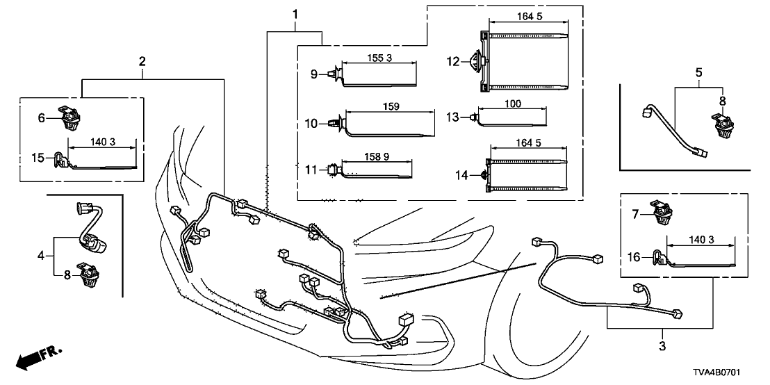 Honda 91546-TVA-003 Clip, Band Harness (100MM) (Black)