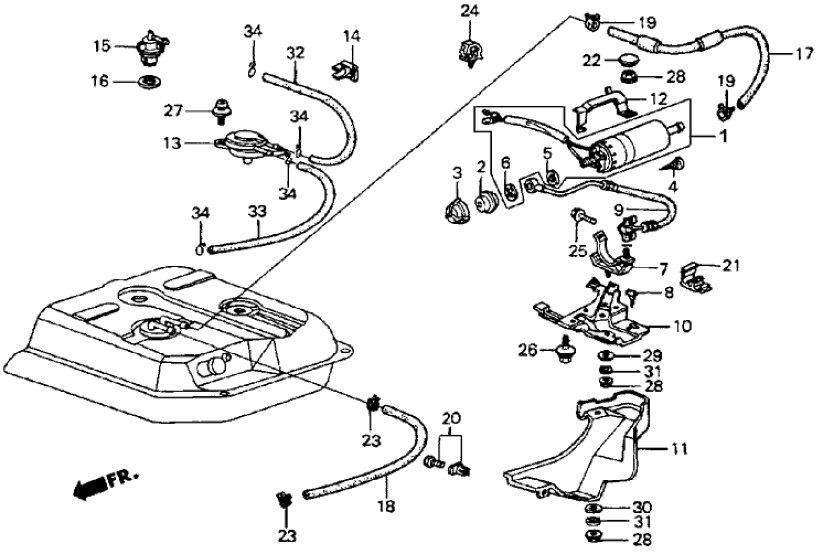 Honda 16910-SB2-932 Bracket, Fuel Pump