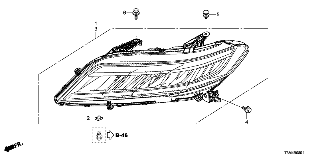 Honda 33150-T3L-A51 Headlight Assembly, Driver Side