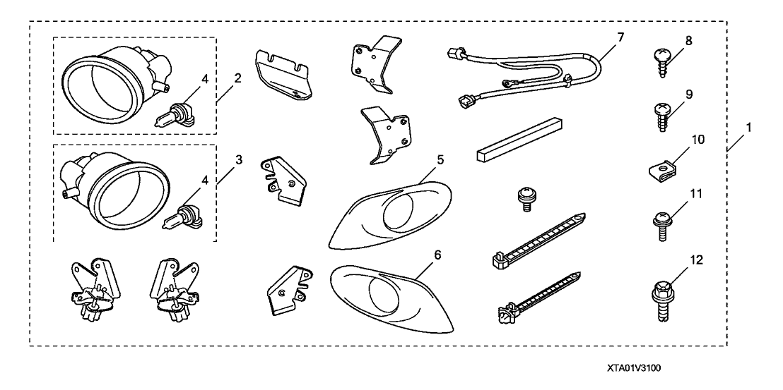 Honda 08V31-TA0-1M051 Garnish., L. FR. Fog