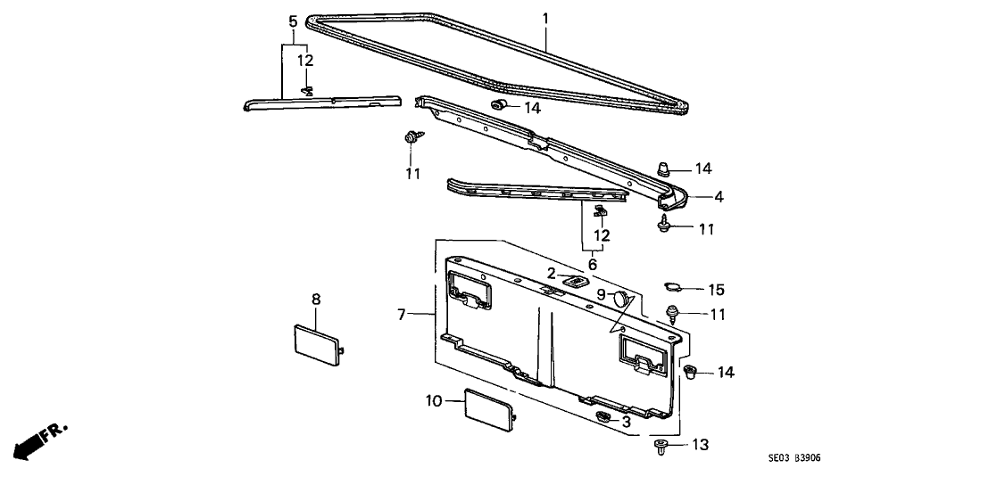 Honda 84640-SE0-A00ZD Lining, RR. Panel *NH83L* (OFF BLACK)