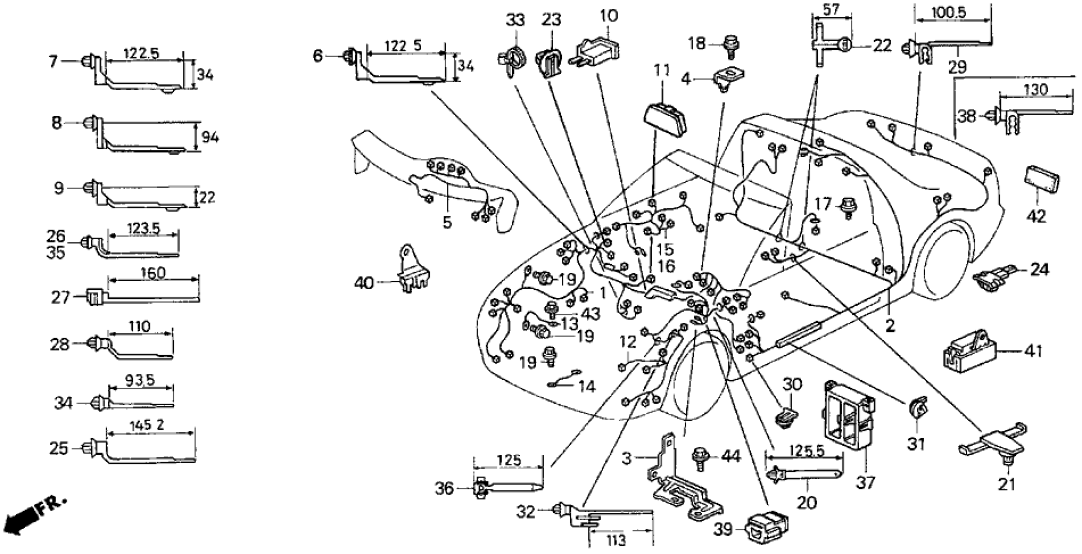 Honda 32108-SR2-A11 Wire Harness, RR.