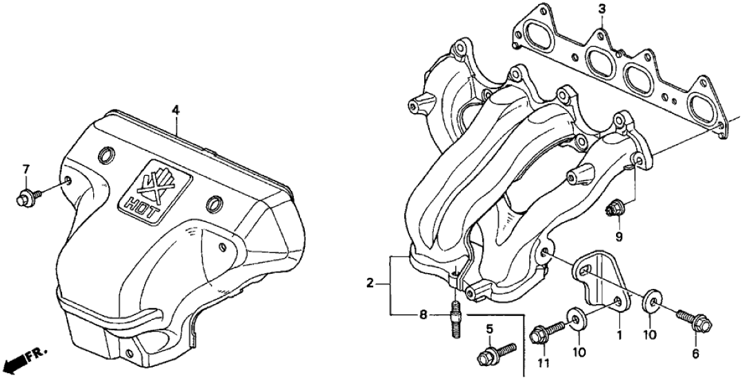 Honda 18120-PEA-A00 Cover A, Exhuast Manifold