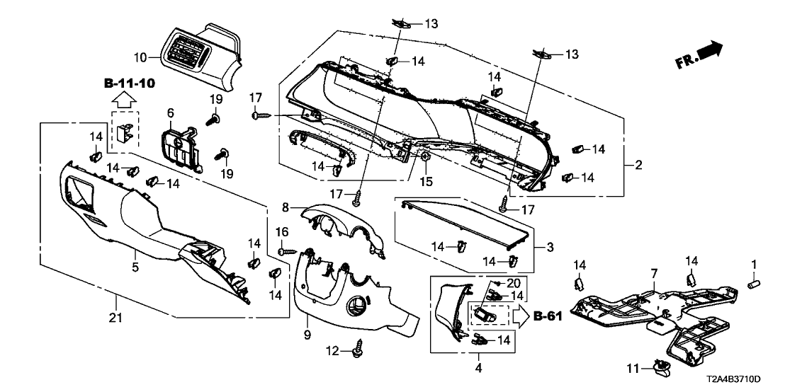 Honda 77303-T2F-A01ZB Door LWR Cover*NH836L*