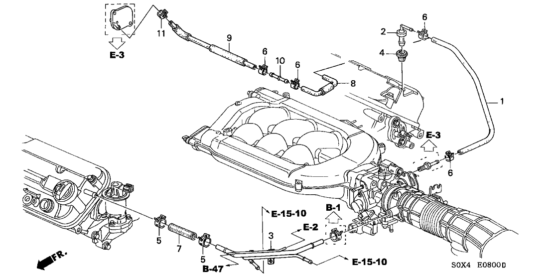 Honda 17137-P8F-A00 Pipe, Breather