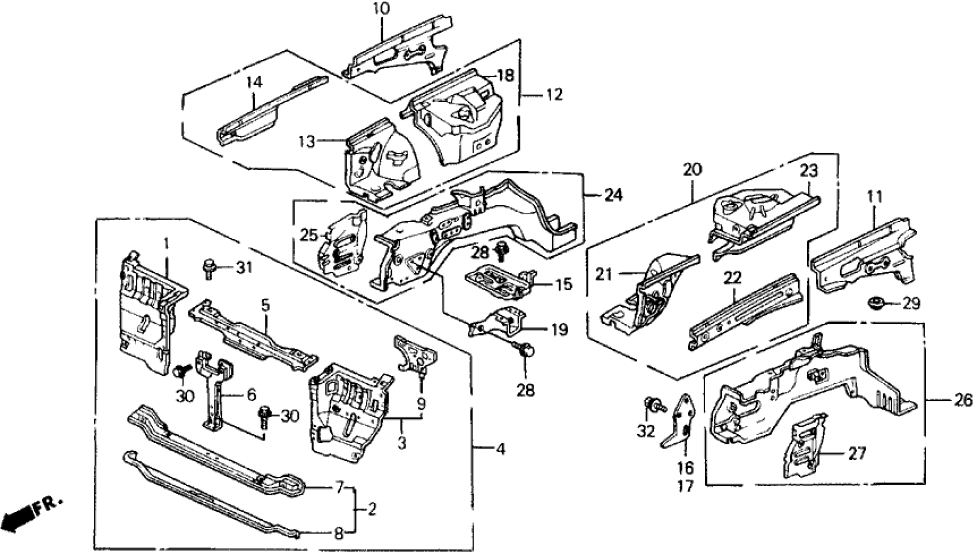 Honda 60400-SF1-505ZZ Bulkhead, Front