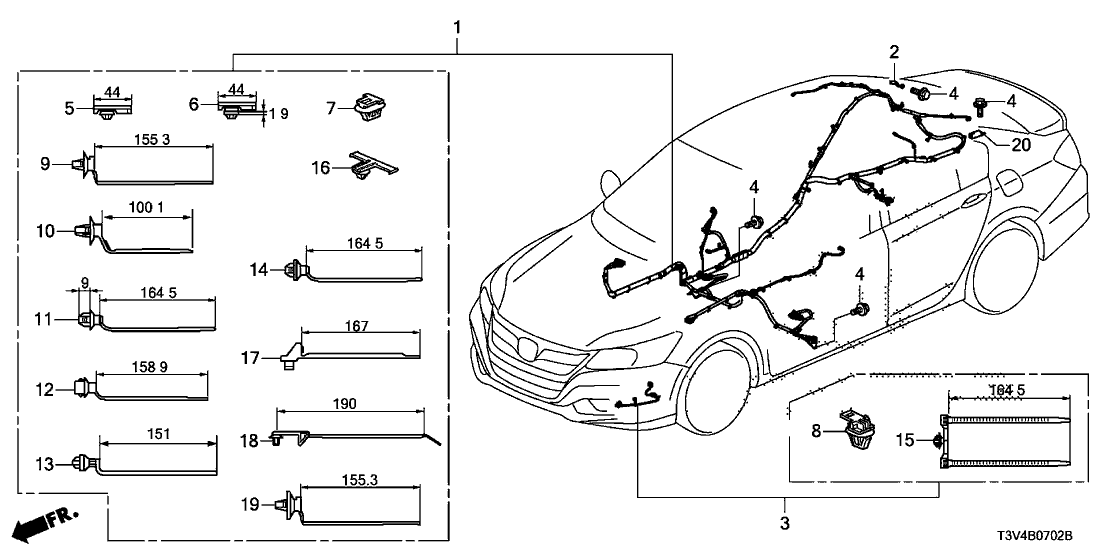 Honda 32219-T3V-000 Sub-Wire, L. FR. Fog