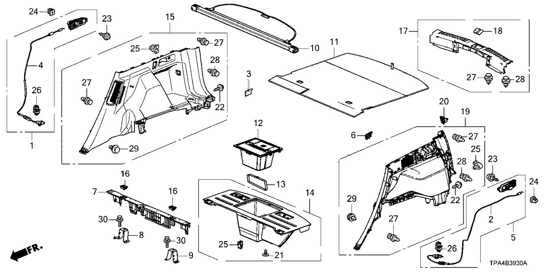 Honda 84542-TPG-A00ZA LID, BOX TRK FLOOR